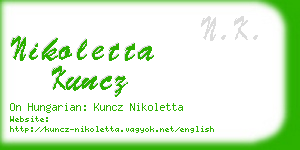 nikoletta kuncz business card